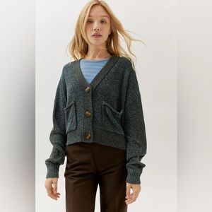 Urban Outfitters | Thea Chunky Cardigan, Relaxed, Large, Blue, Cozy, Slouchy